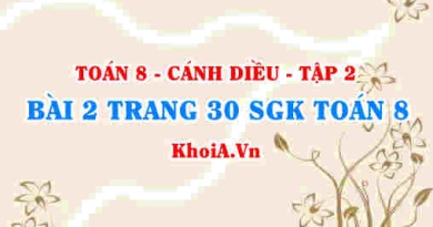Bài 2 trang 30 Toán 8 Cánh Diều Tập 2